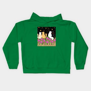 Cats looking the Moon Kids Hoodie